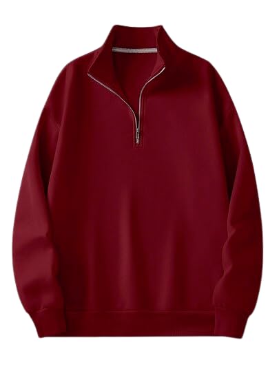 Half Zipper Solid Sweatshirt for Men