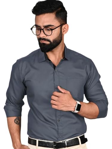 Casual Shirt for Men Regular Fit Long Solid Sleeve Shirt