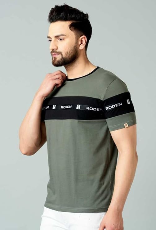 Men's Cotton Half Sleeve Regular Fit Striped T-Shirt