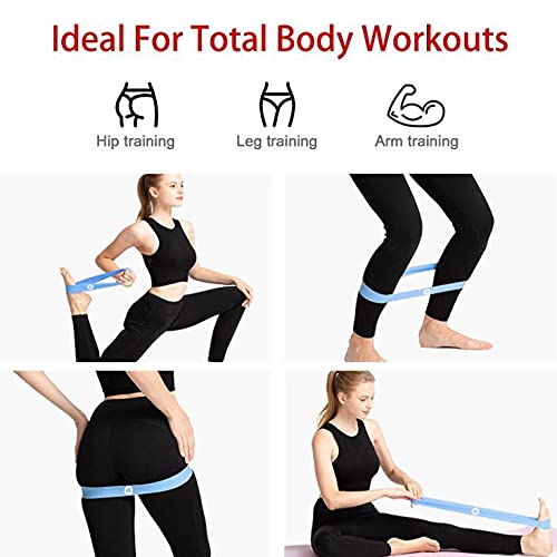 Natural Rubber Xfyt Set of 5 Resistance Loop Exercise Bands With Carry Bag For Workouts Fitness Yoga Stretchable