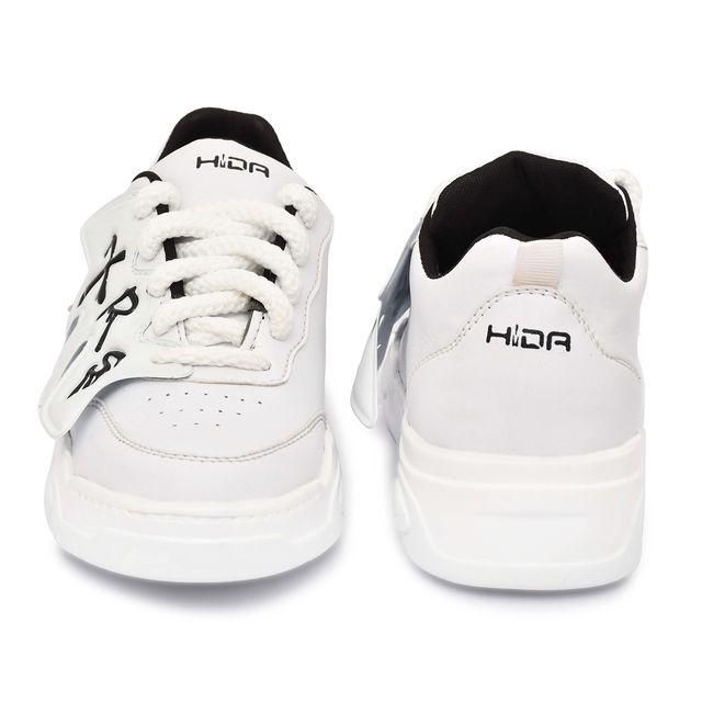 Men's Solid White Lace Up Casual Shoes