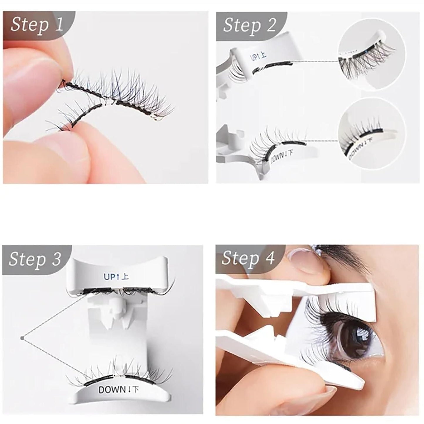 Eyelashes Natural Look Reusable Cat Eye Magnetic Lashes  with Applicator