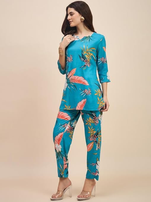 Women's Short Co-Ord Set, Kurta with Pant Set