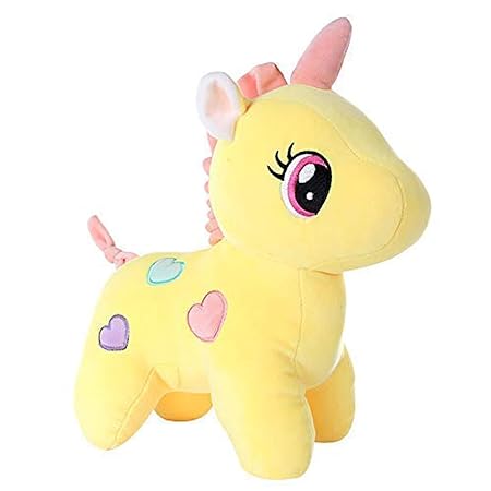 Unicorn Teddy Bear Plush Soft Toy Cute Kids Birthday Animal Baby BoysGirls (25 Cm, Yellow)