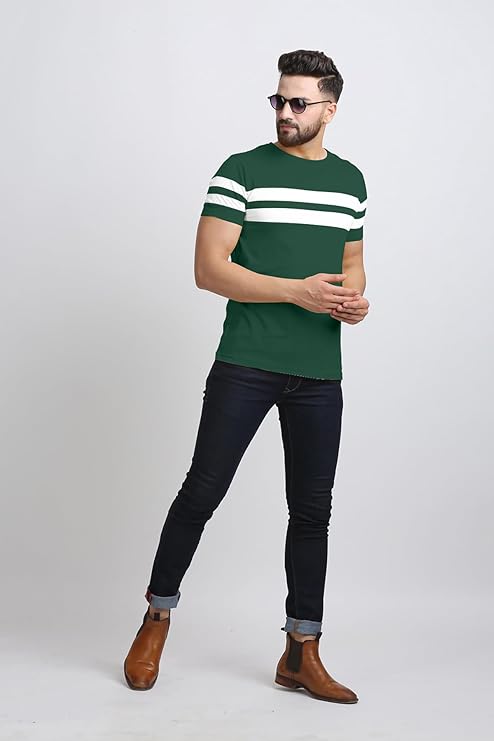 T-shirt for Mens Double Stripes on Chest