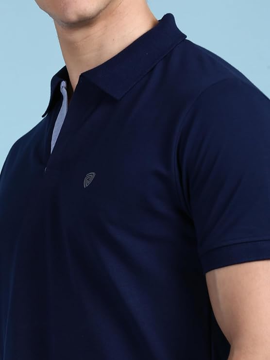 Men's Regular Fit Polo Neck Half Sleeve Solid Casual T-Shirt