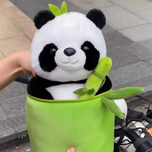 Cute Panda Plush with Bamboo