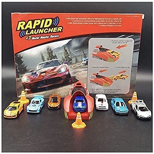 Rapid Launcher Play Set Toy with 7 Die Cast Metal Stunt Car and Master Racers Sports with 3 Stoppers Racing Game for Kids