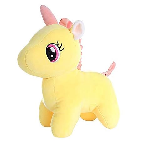 Unicorn Teddy Bear Plush Soft Toy Cute Kids Birthday Animal Baby BoysGirls (25 Cm, Yellow)