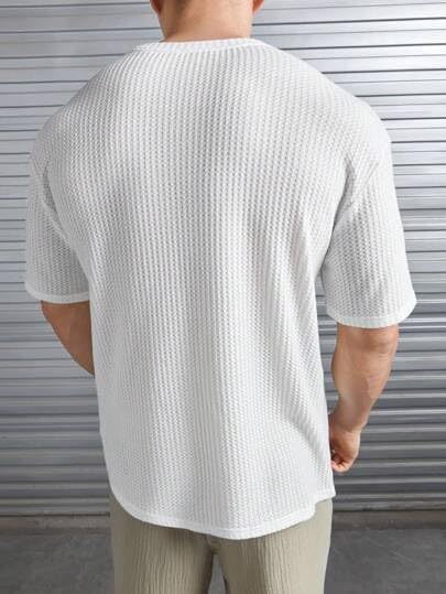 Mens Solid Dotted Unique Design Oversized Tshirt