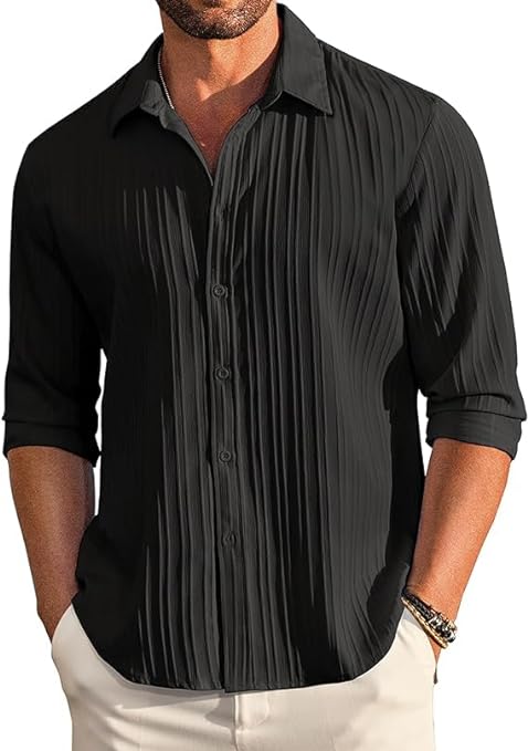 Men's Casual Button Down Shirts Long Sleeve Linen Shirt