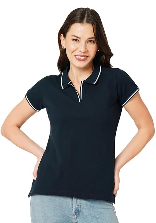 Womens Premium Pique Polo Collar Neck T-Shirt