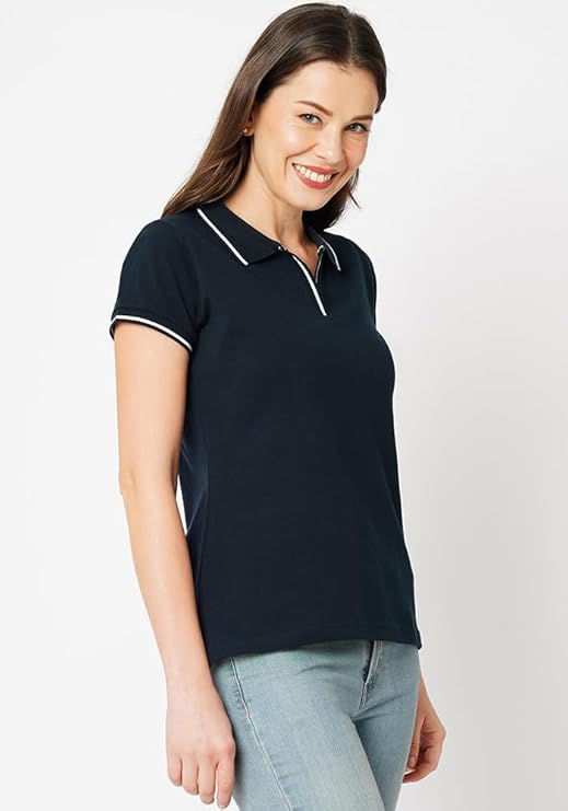 Womens Premium Pique Polo Collar Neck T-Shirt