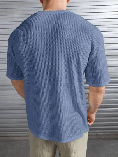 Mens Solid Dotted Unique Design Oversized Tshirt