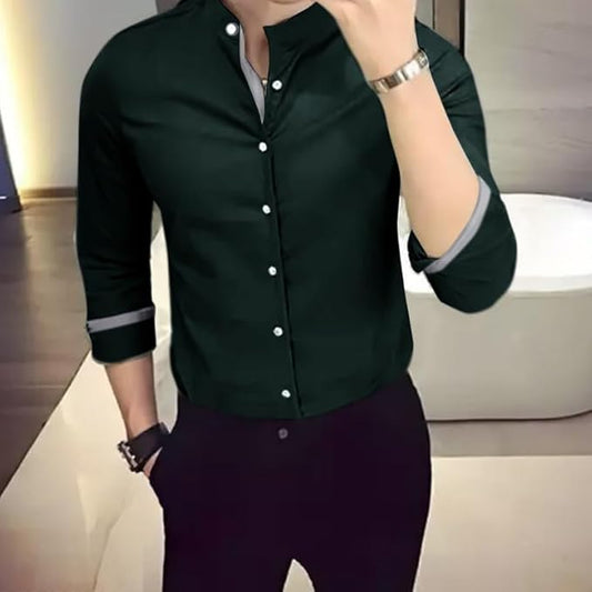 Shirt for men Cotton Spread Collar Long Sleeve Shirt Suitable for Event Formal Casual