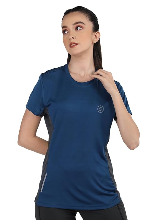 Women's Round Neck Half Sleeves Gym Sports Regular Fit T-Shirt