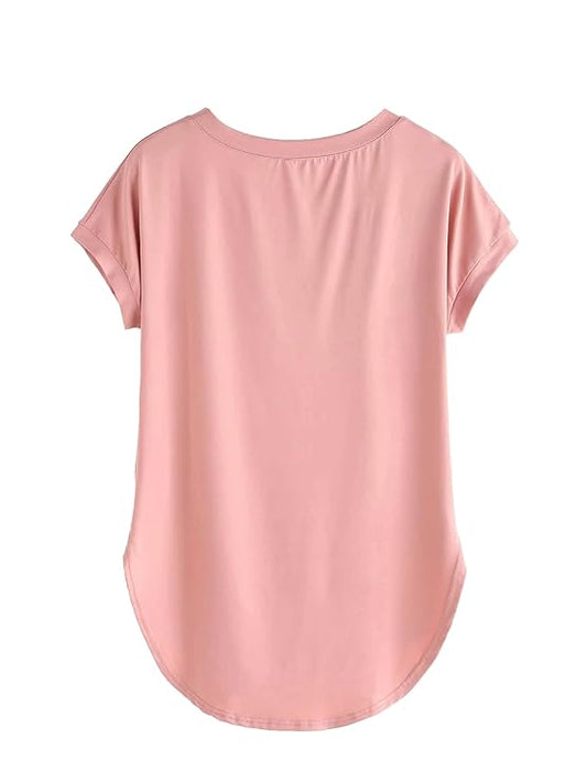 Combo of Plain Color Stylish Up and Down Cotton Tshirt for women