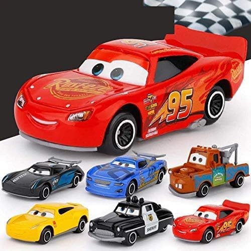 Mini Metal Die Cast Car Set of-6 Toy Vehicle Play Set Free Wheel High Speed Unbreakable Car for Kids