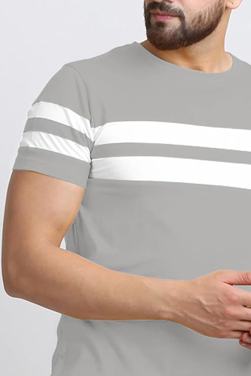 T-shirt for Mens Double Stripes on Chest