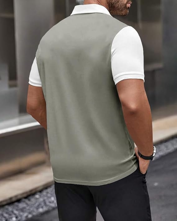 Cotton Blend Polo Neck Half Sleeve Printed T shirt