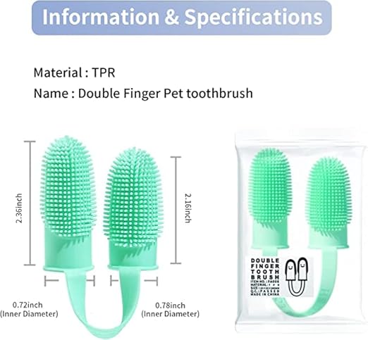 Teeth Cleaning Set Soft Bristles for Easy Dental Care Toothbrush Suitable for Large to Small Dogs Cats and Small Pets Color