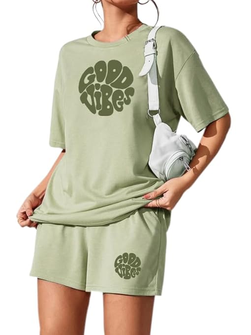 Women's Cotton Printed Night Suit Set of Top & Shorts