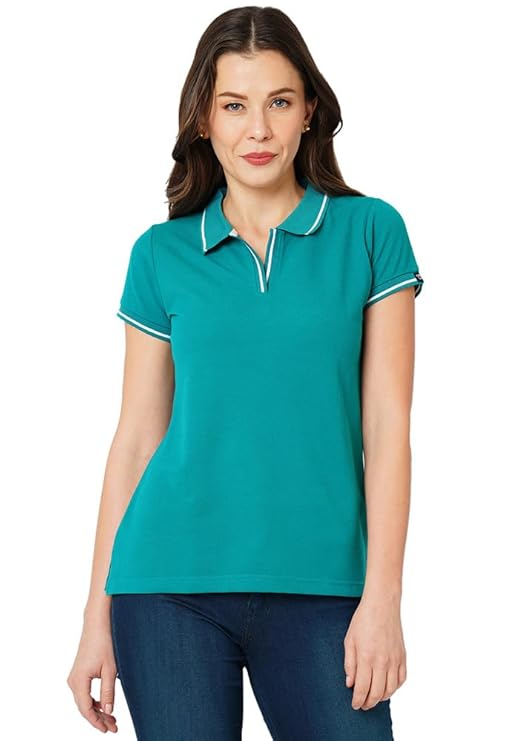 Womens Premium Pique Polo Collar Neck T-Shirt