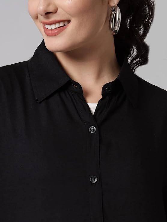 Women Regular Fit Solid Casual Shirt