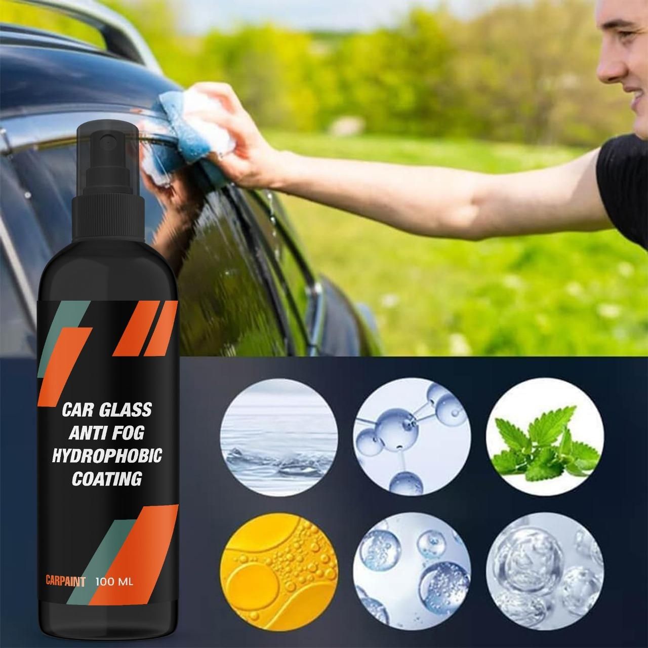 Car Glass Anti-Fog Hydrophobic Coating 100ml(Pack Of 1)