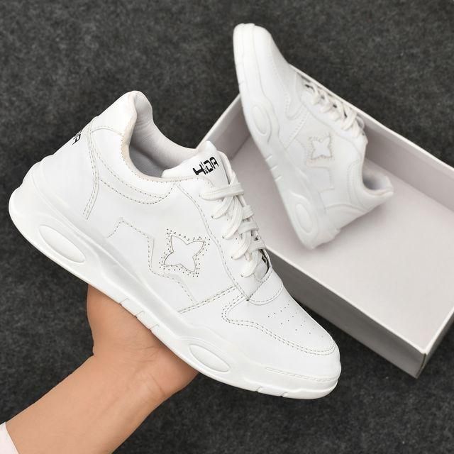 Men's Texture White Lace Up Casual Shoes