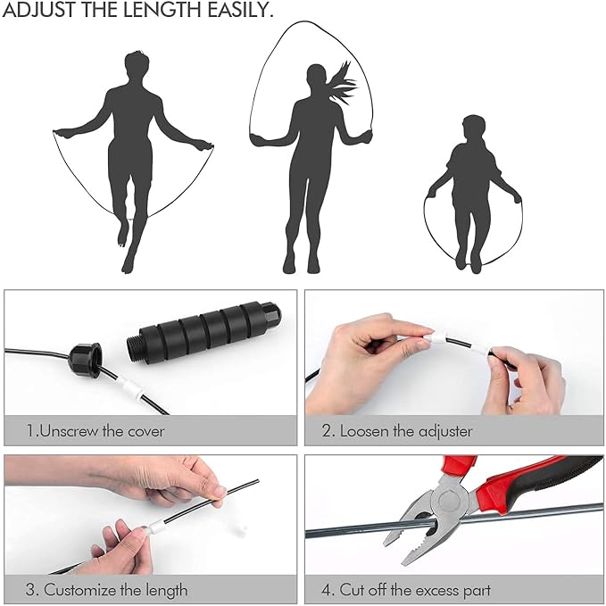 Adjustable Length Skipping Rope for Men & Women