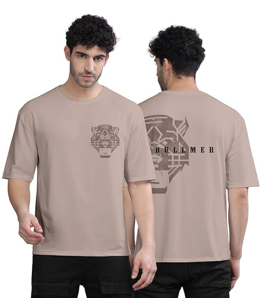 Trendy Front and Back Printed oversized Round Neck T-shirt for men