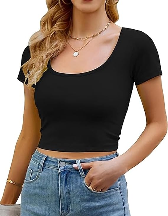 SHORT SLEEVES COTTON CROP TOP