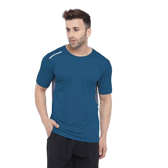 Men Round Neck Regular Dry Fit Gym Sports TShirt