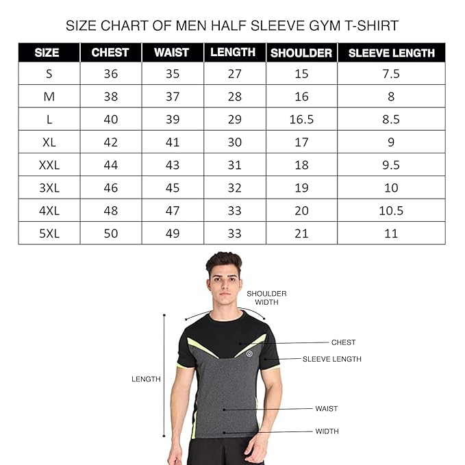 Men's Round Neck Gym Sports Regular Fit T-Shirt