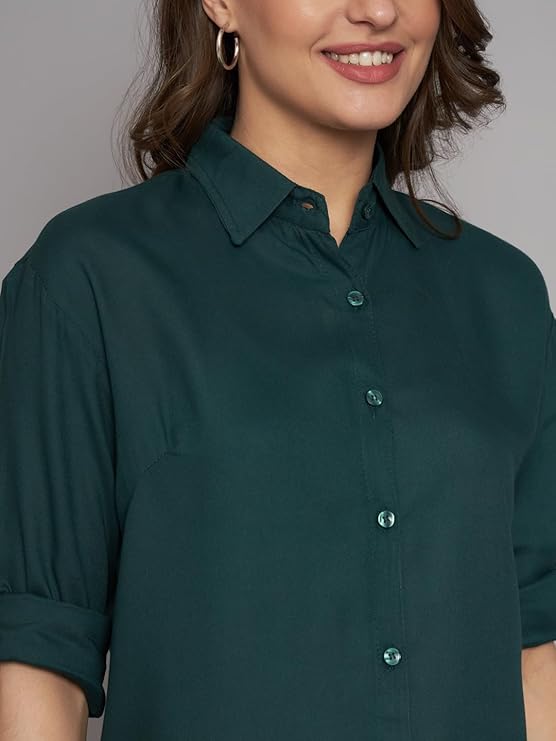 Women Regular Fit Solid Casual Shirt