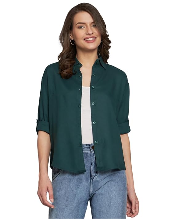 Women Regular Fit Solid Casual Shirt