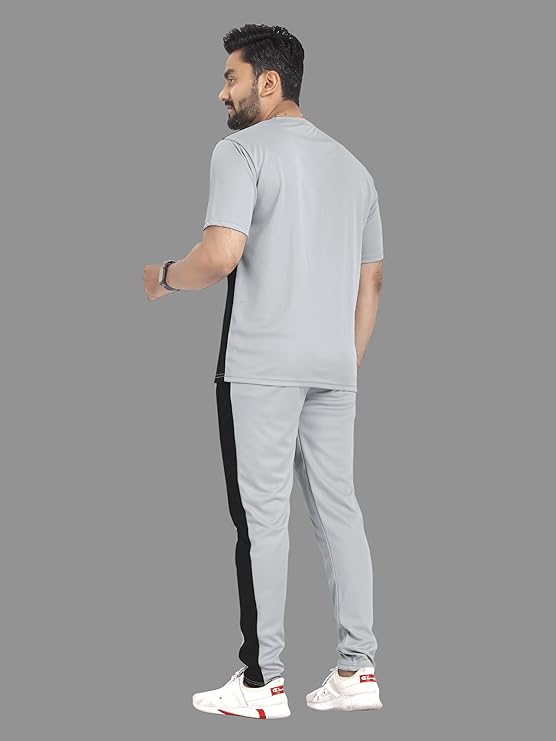 Lycra Blend Casual Regular Fit Solid Tracksuit for Men