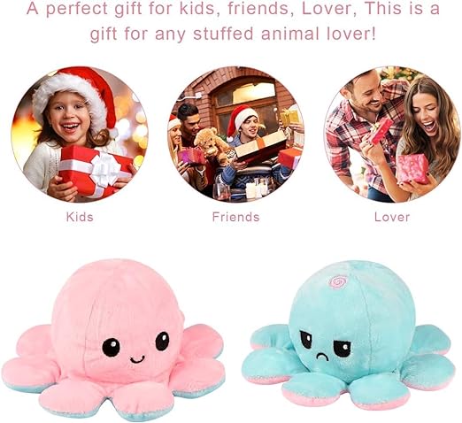 Toy Octopus Plushie Reversible Soft Toys for Kids