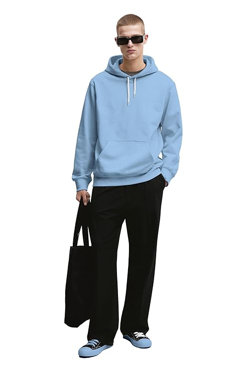 Premium Mens Cotton Fleece Plain Hoodie with Thick String