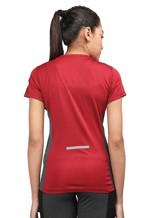 Women's Round Neck Half Sleeves Gym Sports Regular Fit T-Shirt