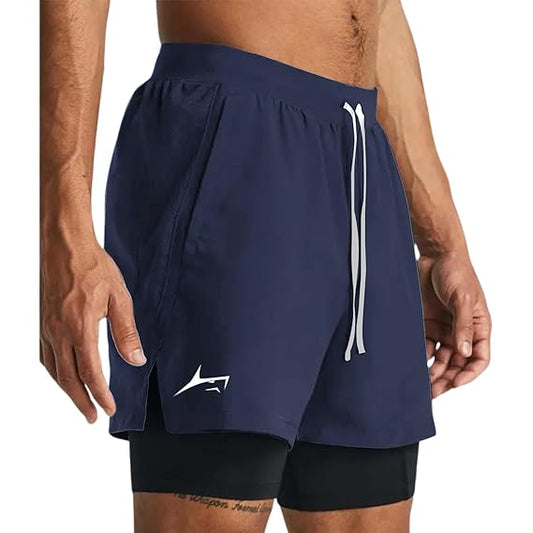 2 in 1 Active Dual Shorts with Inner Tights Layer