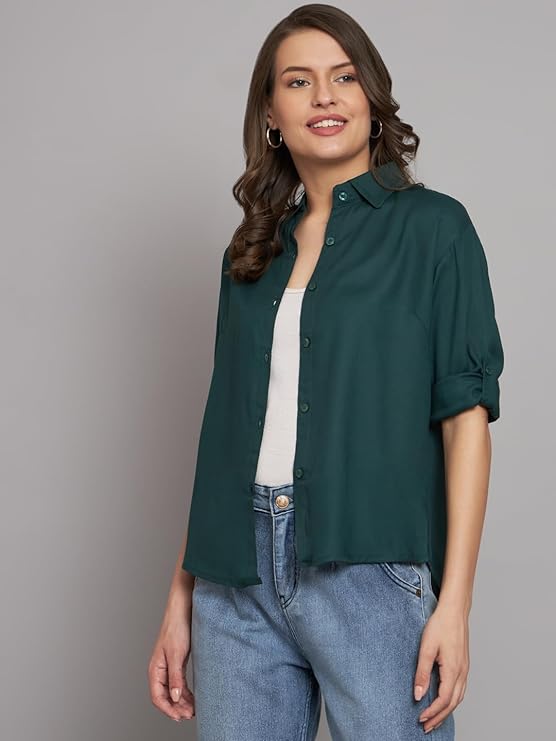 Women Regular Fit Solid Casual Shirt