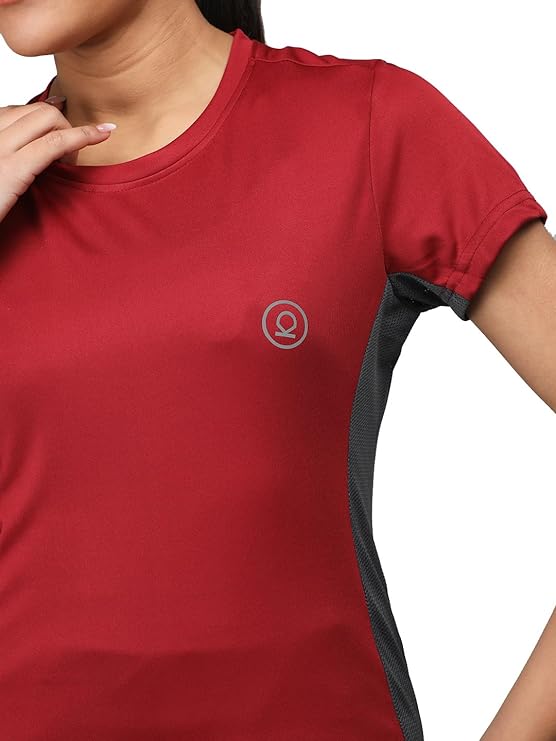 Women's Round Neck Half Sleeves Gym Sports Regular Fit T-Shirt