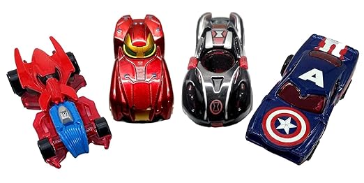 Mini Metal Car for Kids, Avenger Car Pack of 4 Mini Racers Series Diecast Cars Suitable for Children