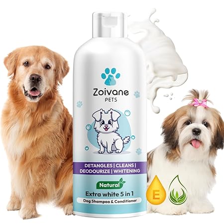 Extra White 5 in 1 Dog Shampoo & Conditioner for Whitening