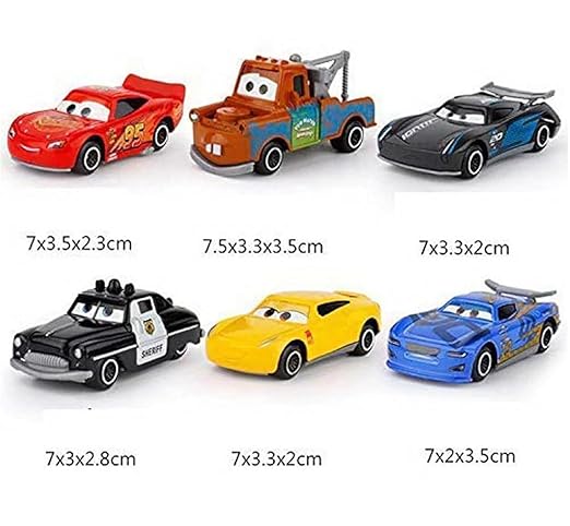 Mini Metal Die Cast Car Set of-6 Toy Vehicle Play Set Free Wheel High Speed Unbreakable Car for Kids