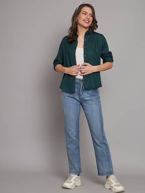 Women Regular Fit Solid Casual Shirt