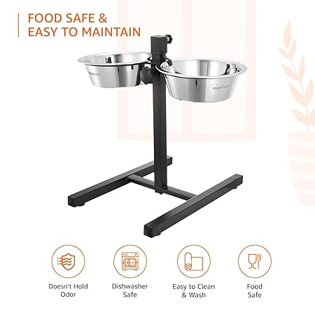 Adjustable Double Diner for Food and Water for Dog & Cat