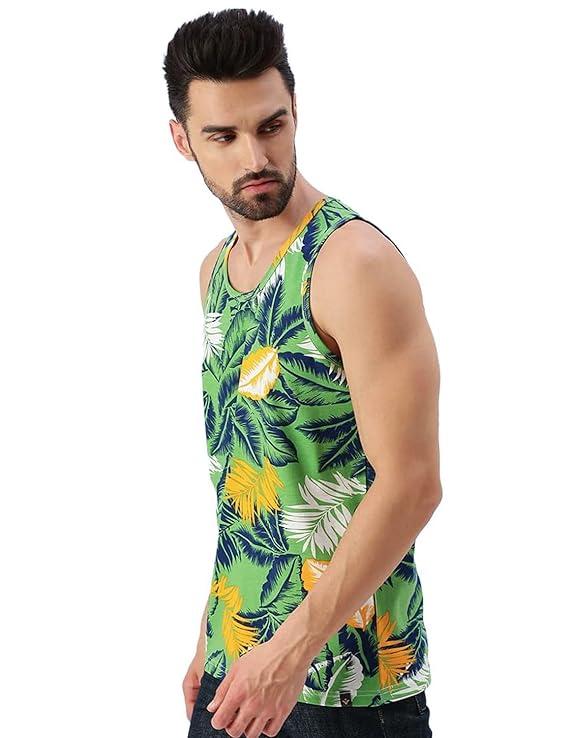 Men Sleeveless Tshirt, All Over Printed Vest for Men, Cotton Sando for Beach Wear, Gym, Cycling, Running, & Other Sports